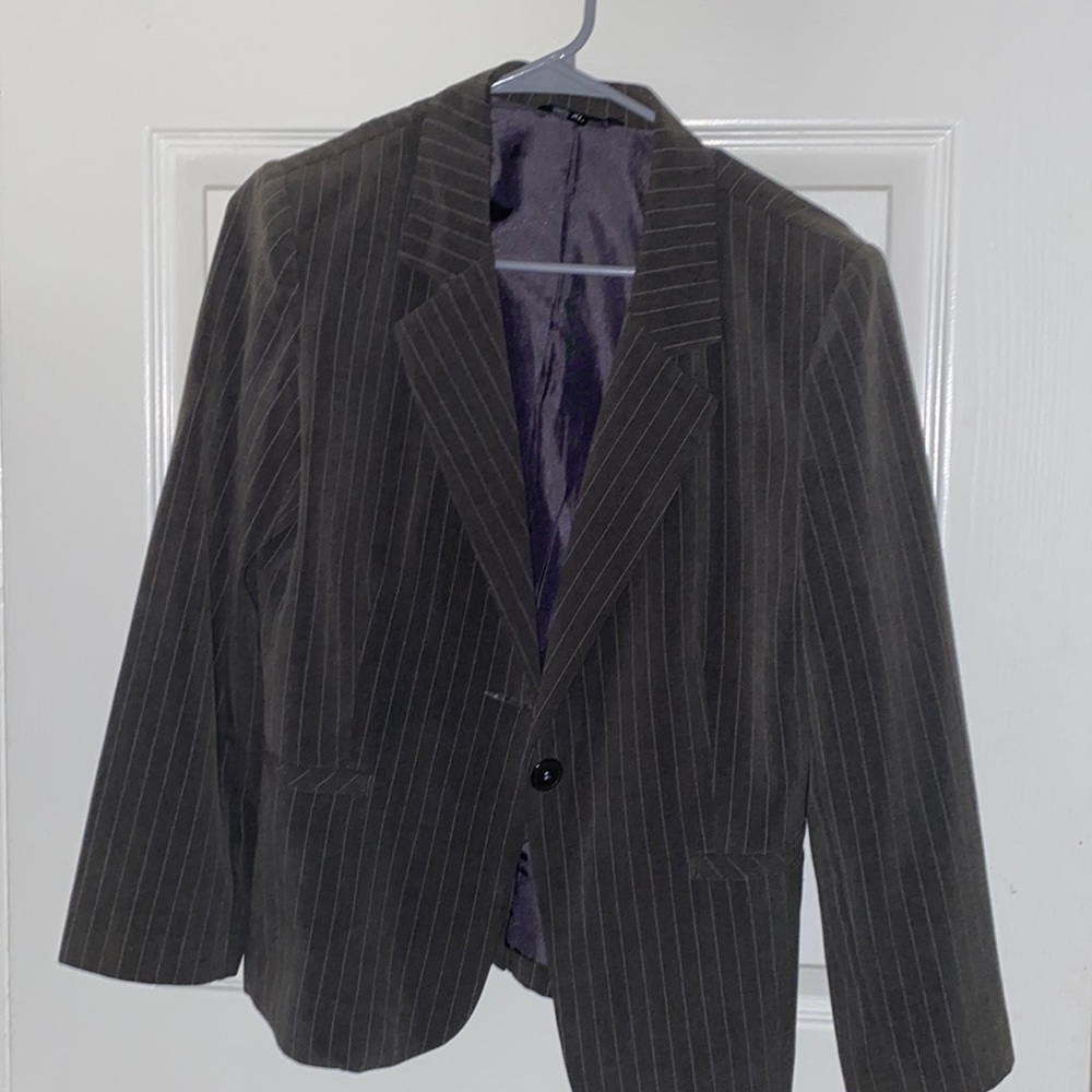 Grey striped blazer
